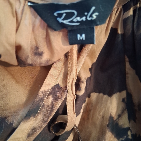 Rails Amabella Tigers Eye Camel And Brown   Short Sleeve Dress Size Medium - Picture 4 of 10